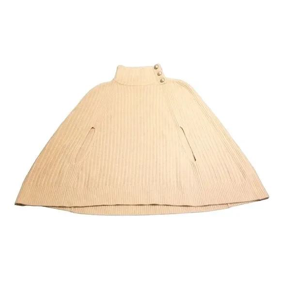 Zadig & Voltaire Poncho Cape Sleeve Cashmere Sweater Brown One Size Turtleneck - Picture 1 of 9